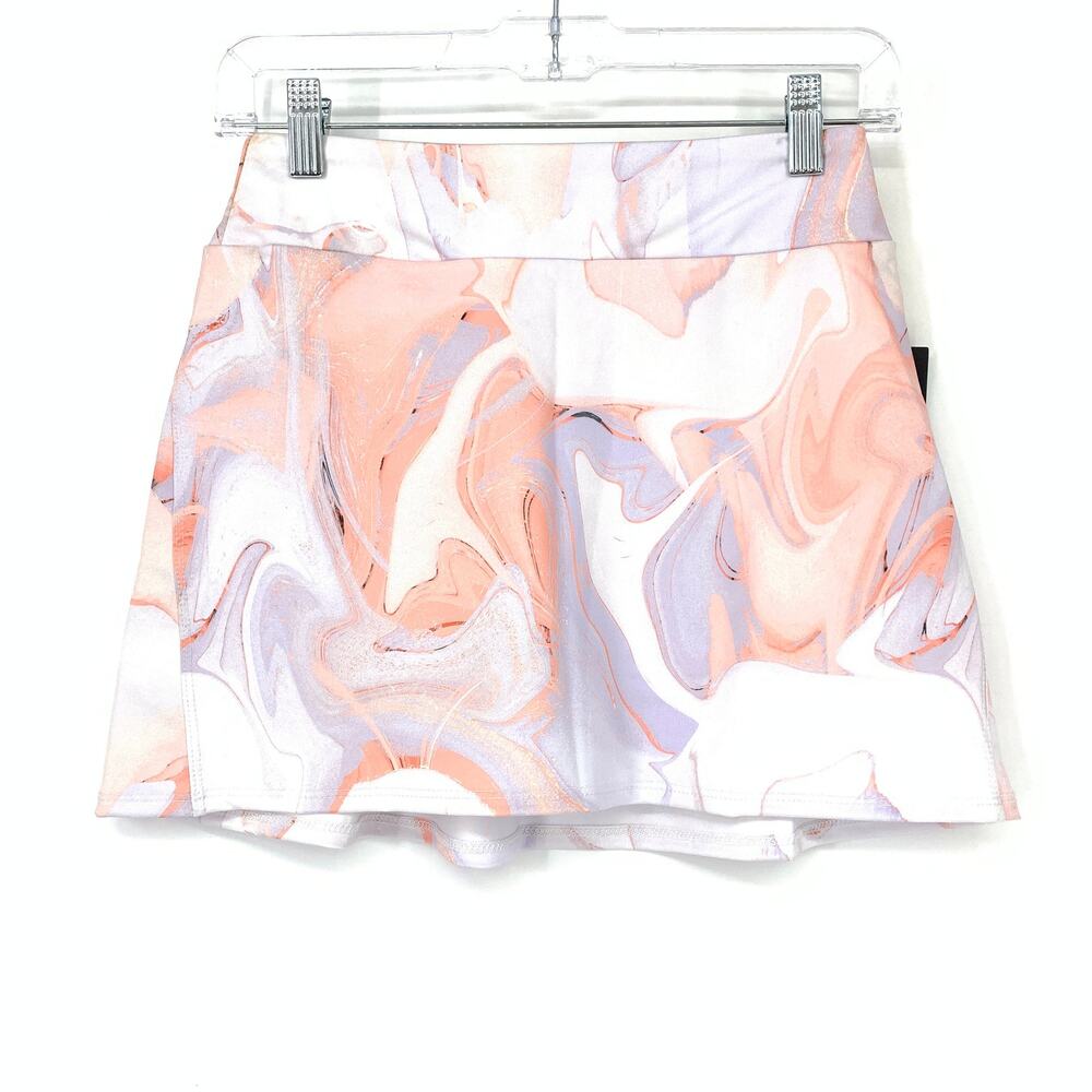 Onzie Skirt Women's Size XS Mid Rise Tie Dye Pull-On Marble Lavender/Pink NWT
